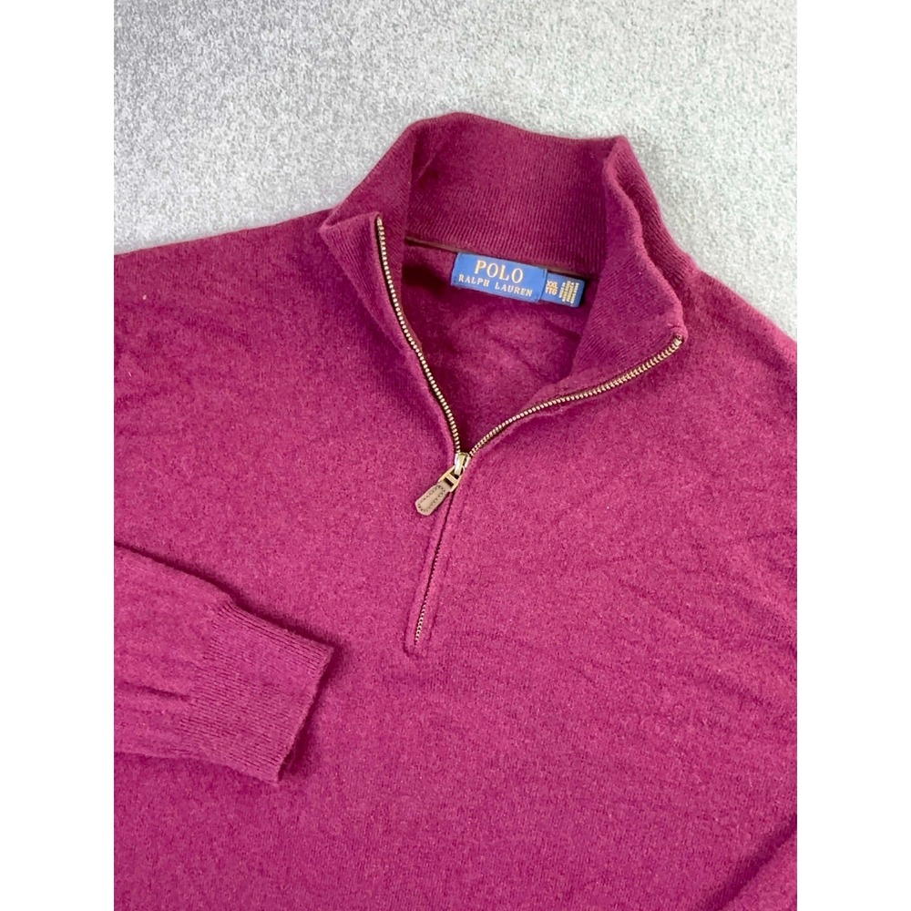 Polo Ralph Lauren 100% Merino Wool 1/4 Zip Sweater Men's XXL Luxury Red Preppy
